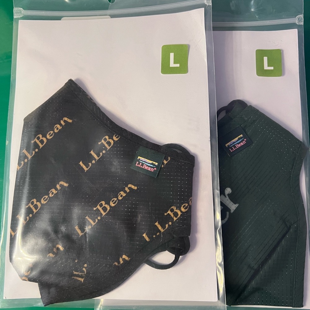 L.L. Bean Black and Gold and Green Non-Medical Mask